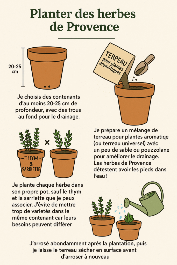 planter herbes de Provence en pot