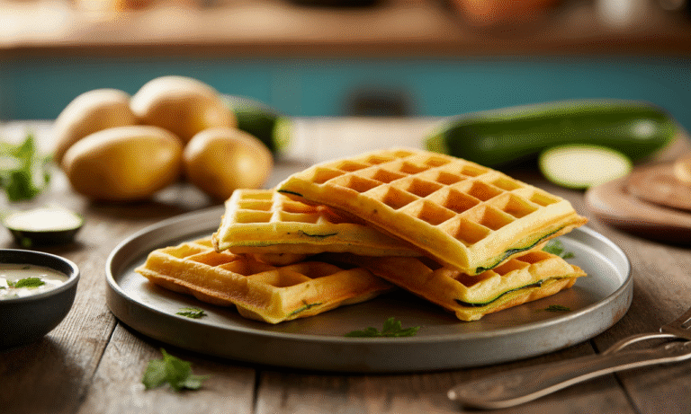 découvrez notre recette de gaufres croustillantes à base de pommes de terre et courgettes ! faciles à réaliser, légères et savoureuses, elles sont parfaites pour un repas original ou un brunch gourmand.