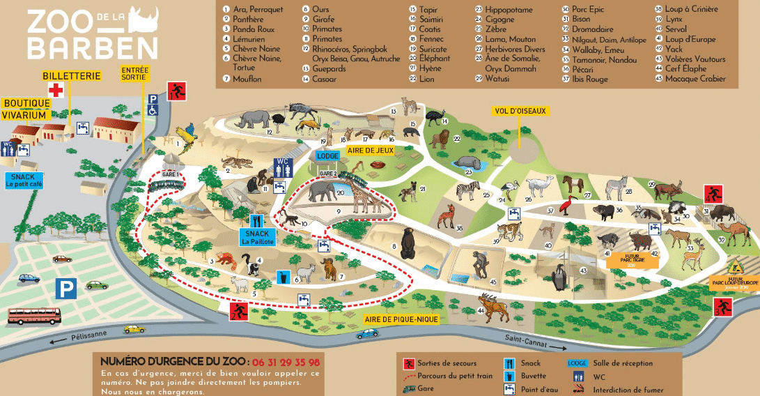 plan du Zoo de la barben