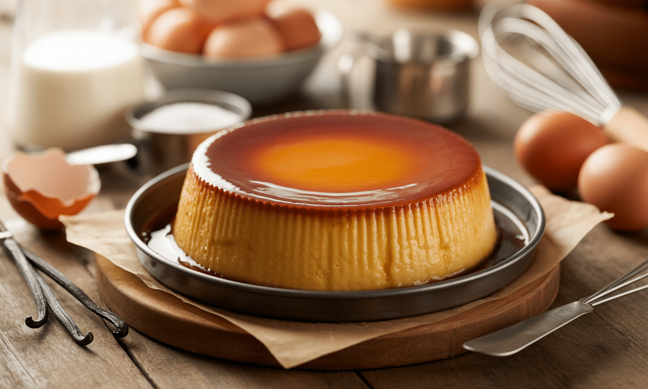 découvrez la recette authentique du flan aux œufs, simple et rapide à préparer chez vous. un dessert traditionnel, crémeux et savoureux, parfait pour régaler petits et grands !